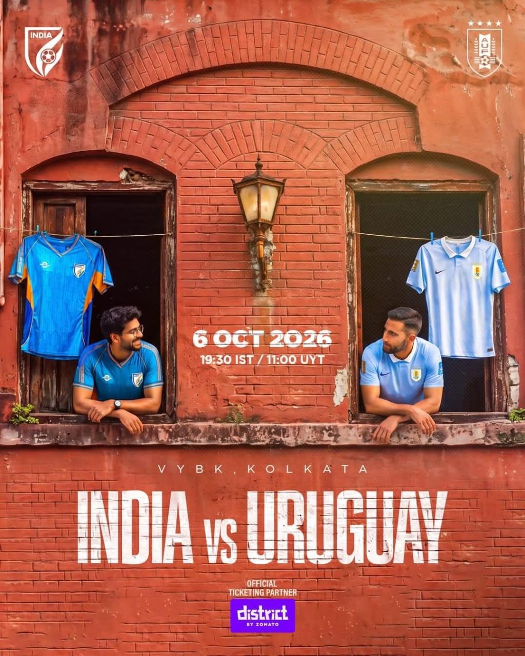 Promoción del partido India contra Uruguay en Calcuta